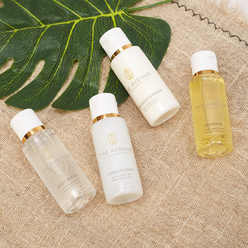 Custom Logo Luxury 5 Star Hotel 30ml 50ml Mini Disposable Shampoo and Conditioner Bath Gel Set