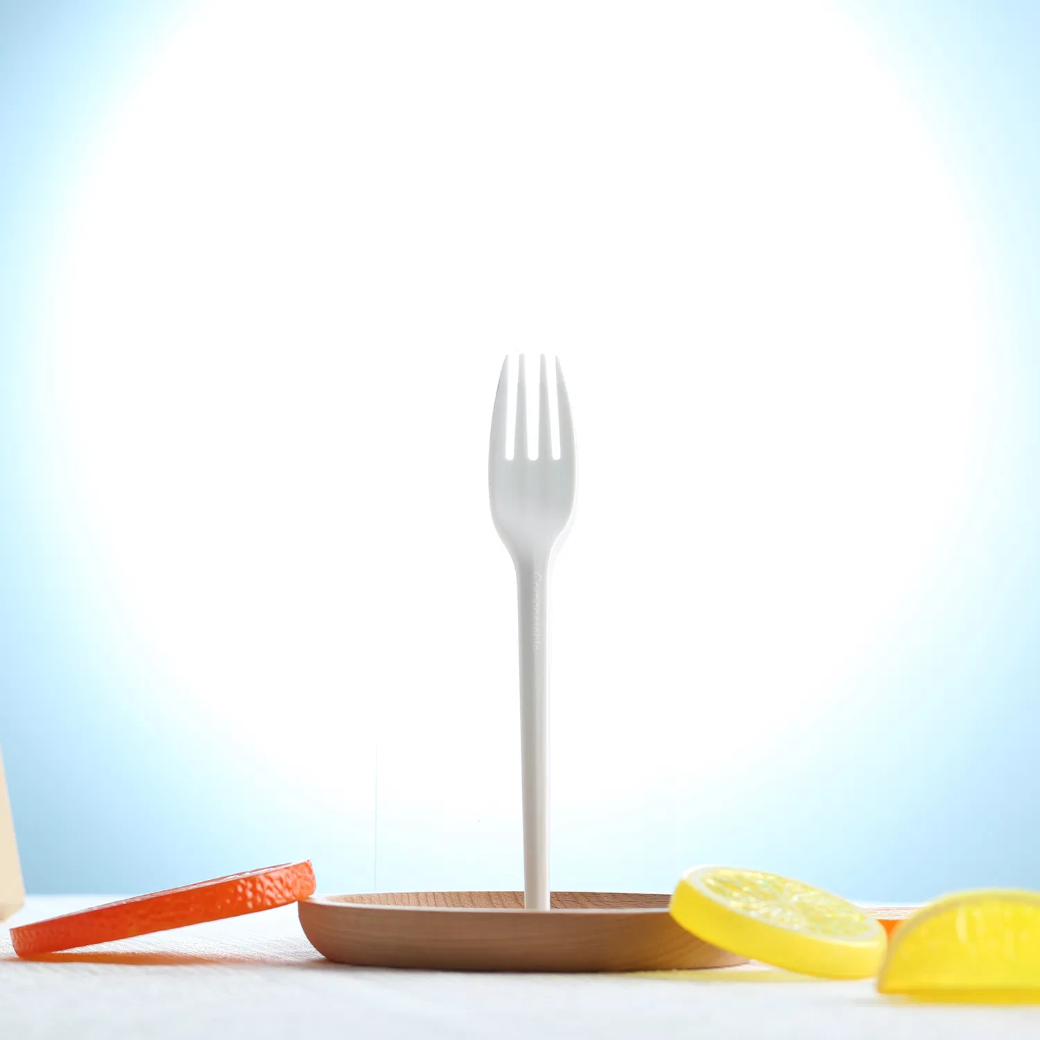 Eco Friendly Disposable Knife Fork Spoon Cutlery 100% Biodegradable PLA Plastic Flatware Sets 10