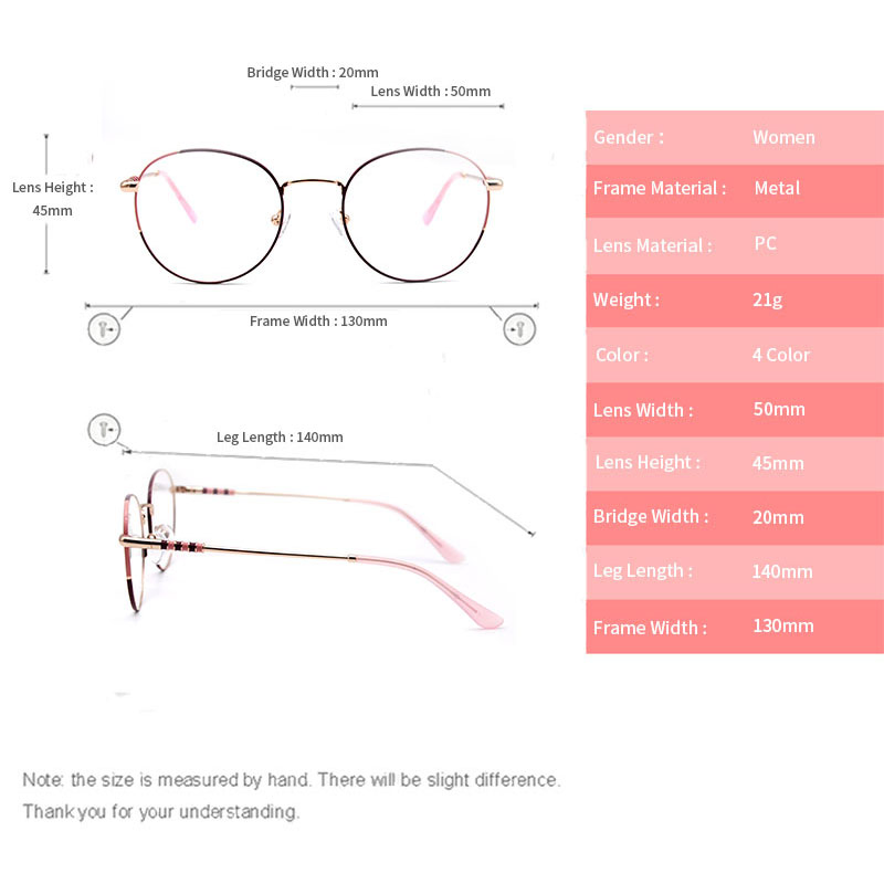 Customized OEM Fashion Stainless Steel Round Glasses for Women with Acetate Tip