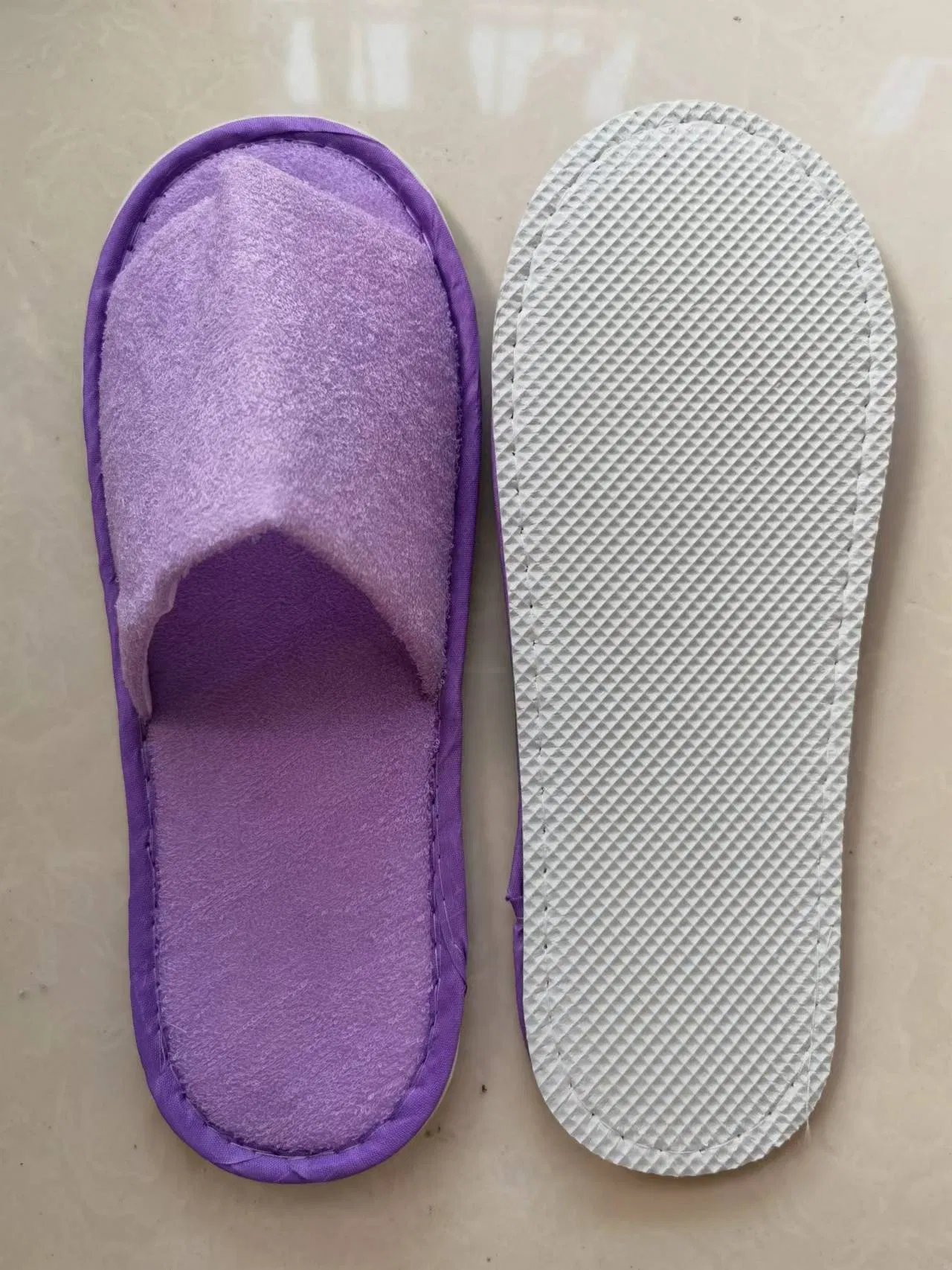 Disposable Closed Toe Hotel Indoor Unisex Plain White SPA Slipper Shoes