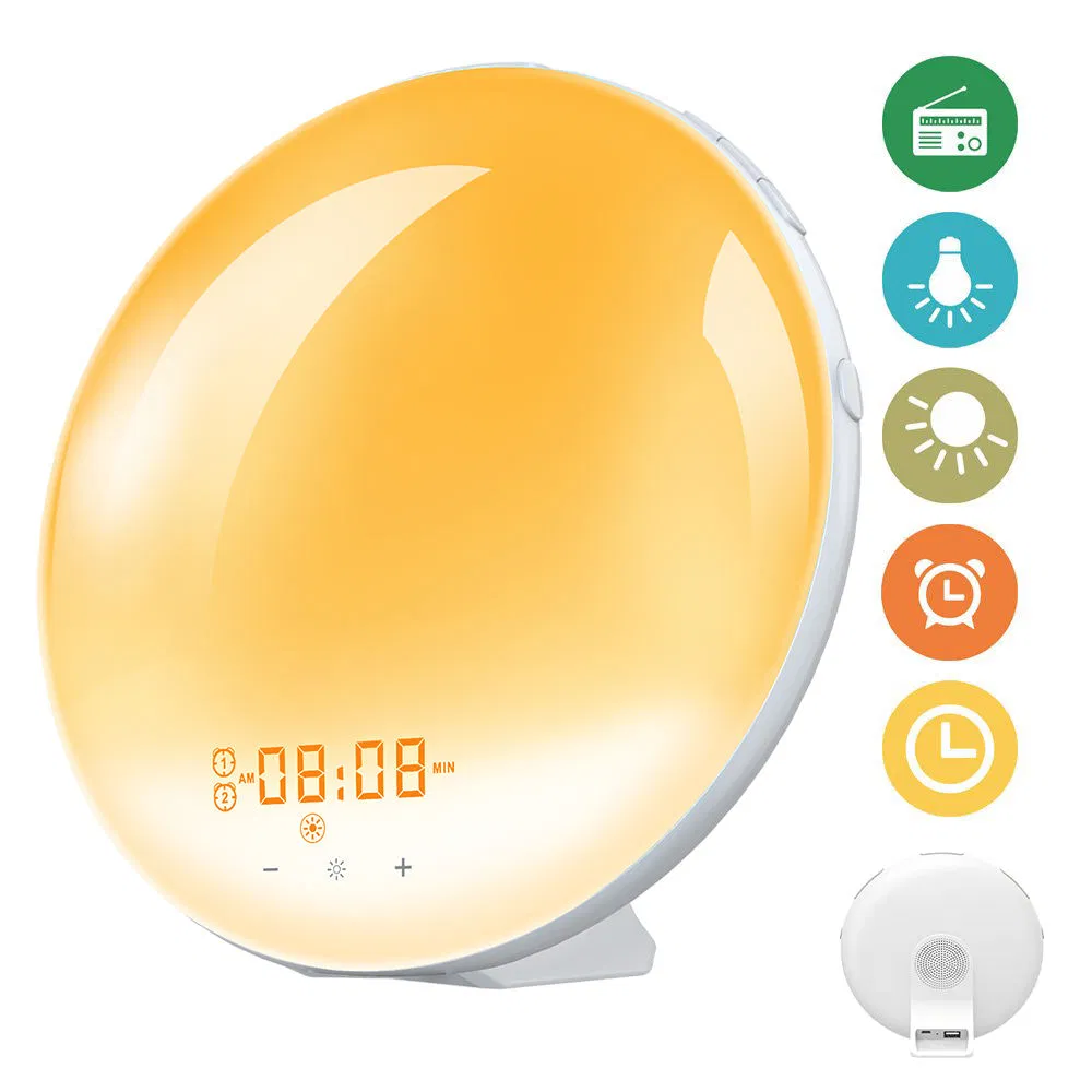 Wake up Light Sunrise Alarm Clock for Kids with Sunrise Simulation 11 Colors 7 Natural Sounds for Bedroom