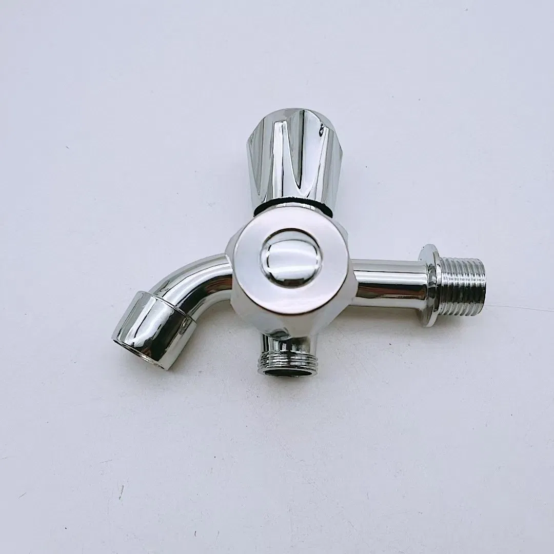 Bathroom Double Handle Water Balcony Faucet Front and Rear Multi-Functional Five Star Wheel Double Faucet