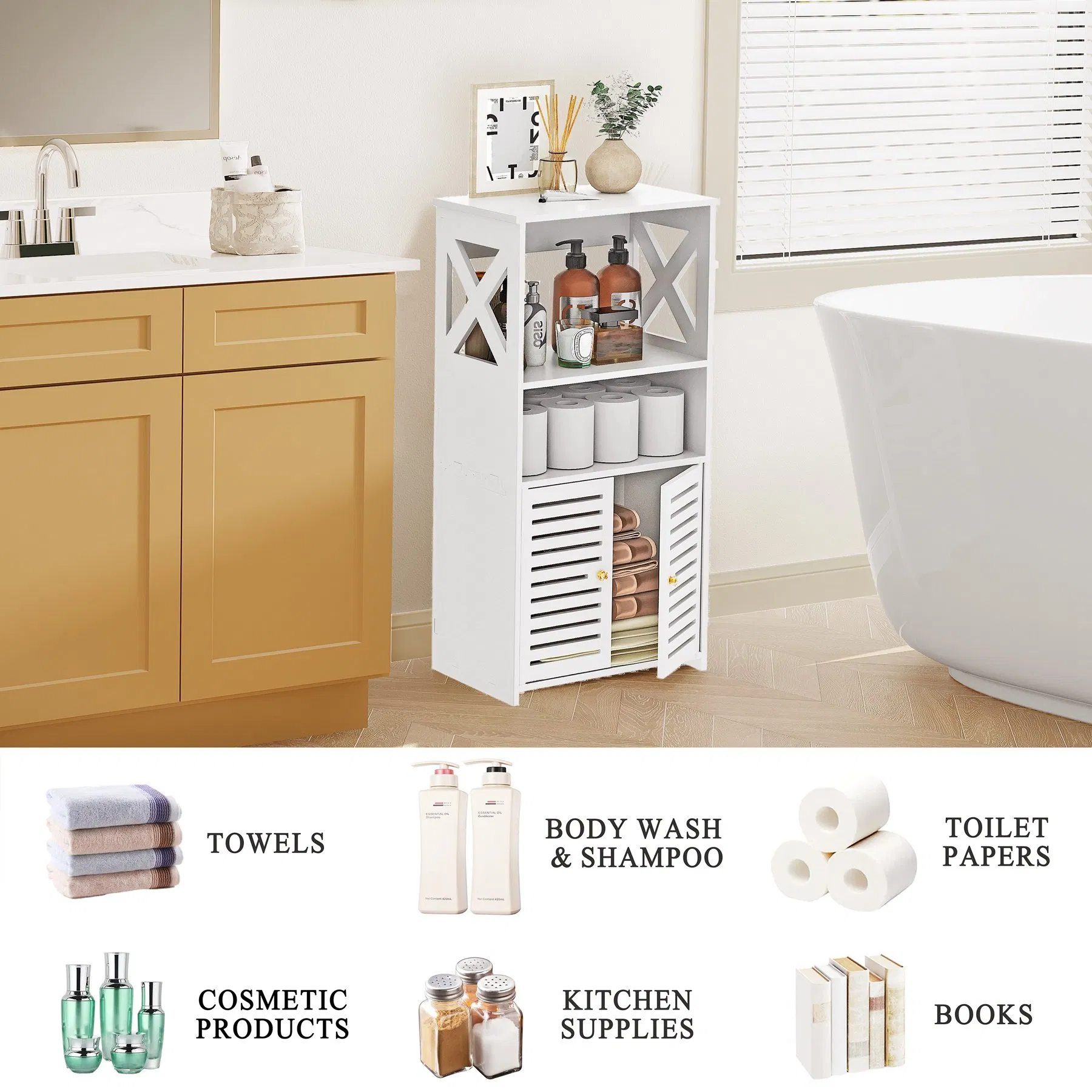 Partition Design Vertical Easy Installation PVC Small Bathroom Cabinet