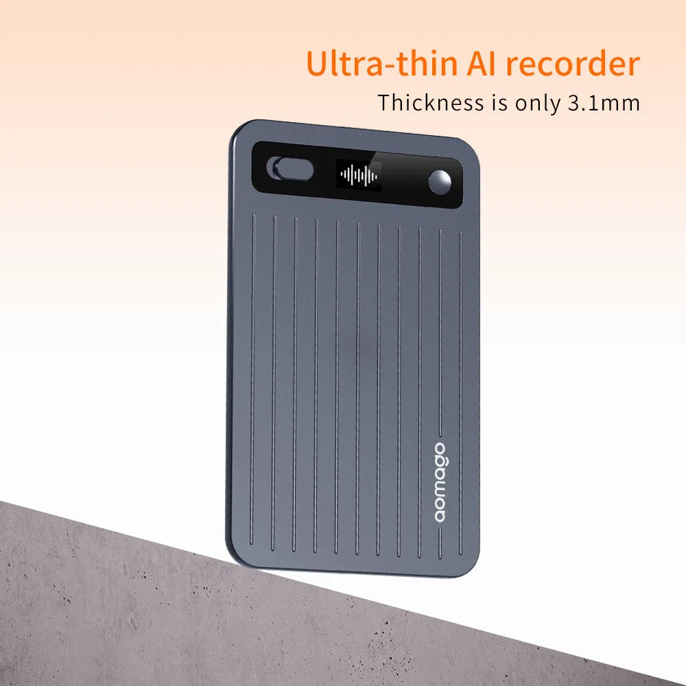 Ультратонкий 64GB AI диктофон с голосовым управлением и приложением