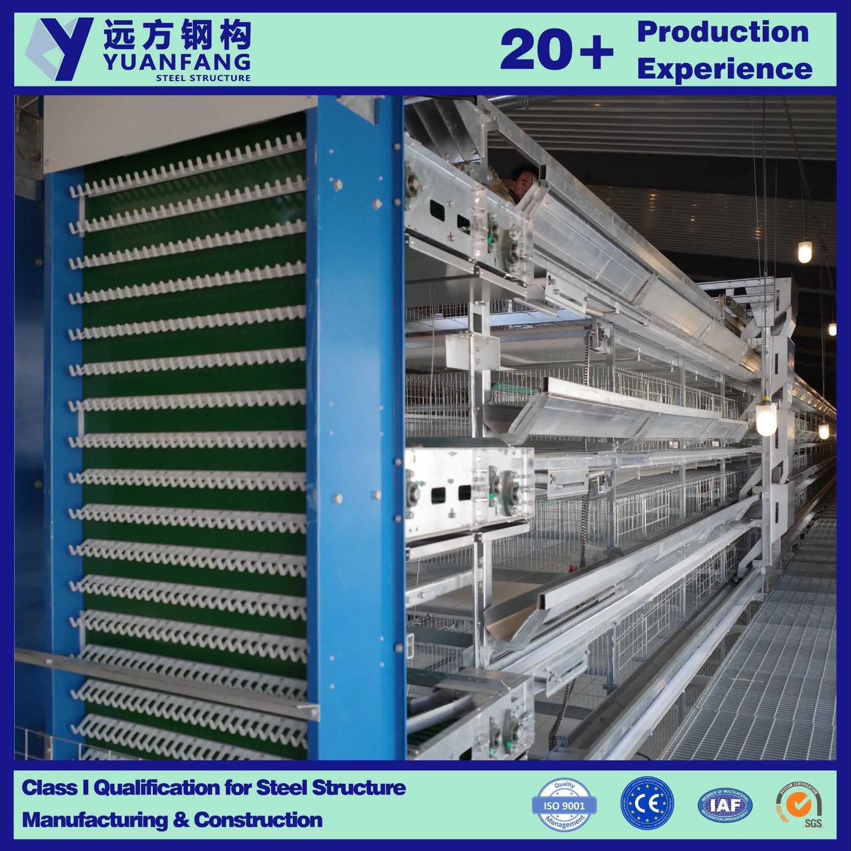 Good Quaity Prefabricated Galvanized Layer Heavy Steel Structure Chicken Coop Poultry House Fabricado En China