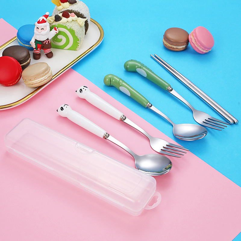 Cartoon Handle Lovely Stainless Steel Children Spoon and Fork