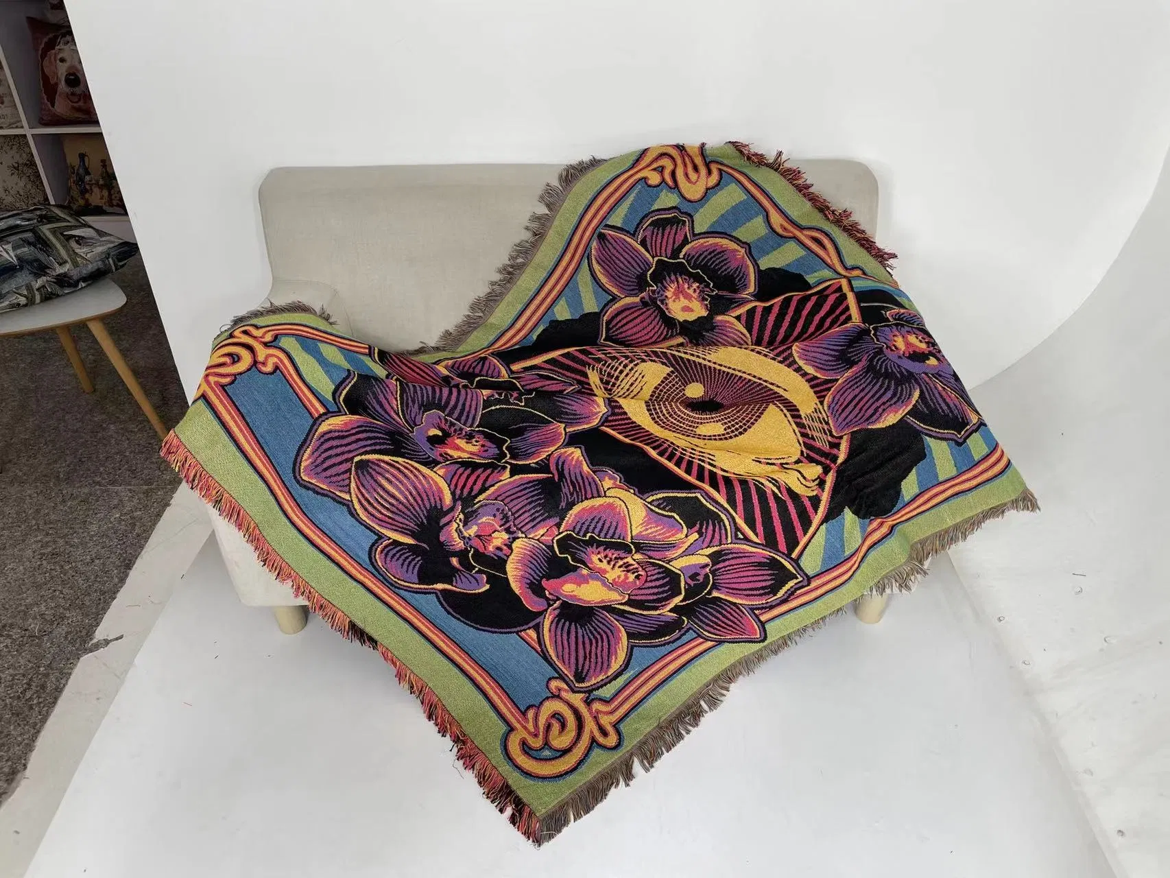 One-Stop Custom Tapestry Products Custom Design Woven Throw Rug Tapestry Blanket