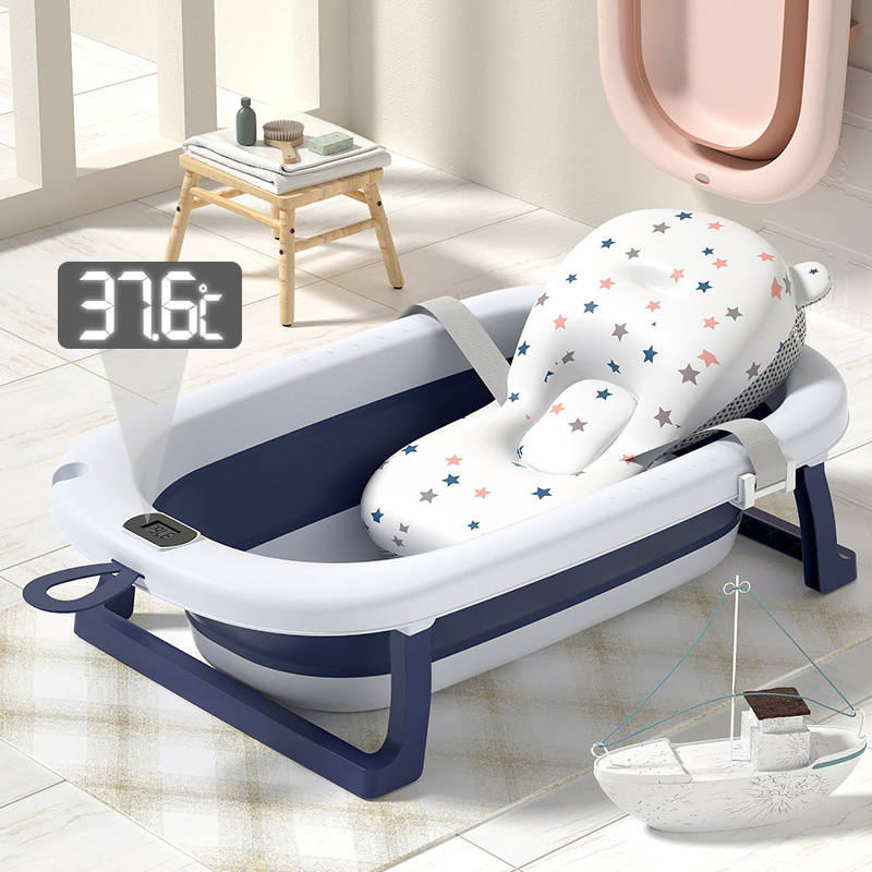 Amazon Hot Selling Plastic Non-Slip Baby Products Folding Bathtub