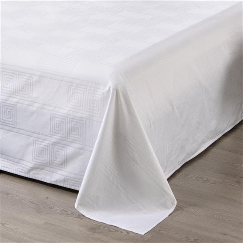 Hotel Bedding Set, Cotton 300tc White Jacquard Bedding Set