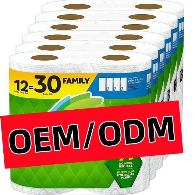 Kitchen Paper 2ply Perforated Tree Free Strong Absorbent Sustainable Bamboo Roll Towel Tissue