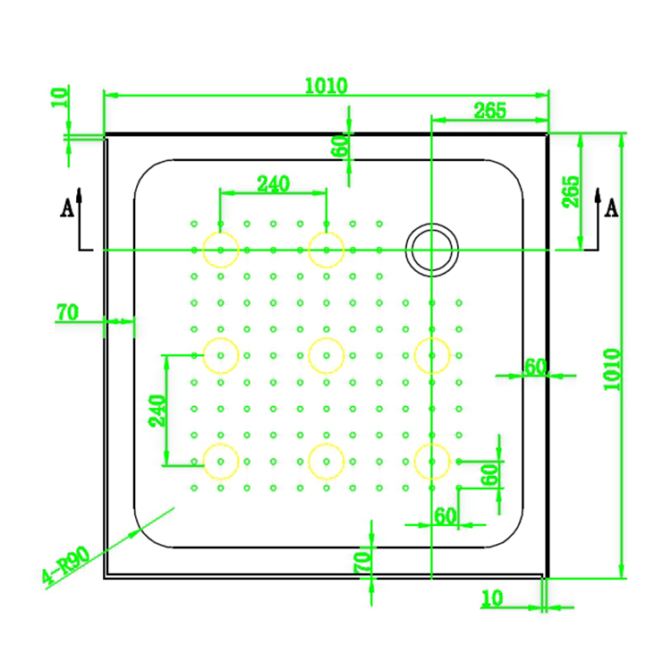 High-Grade Material Square Shower Tray Acrylic Shower Base