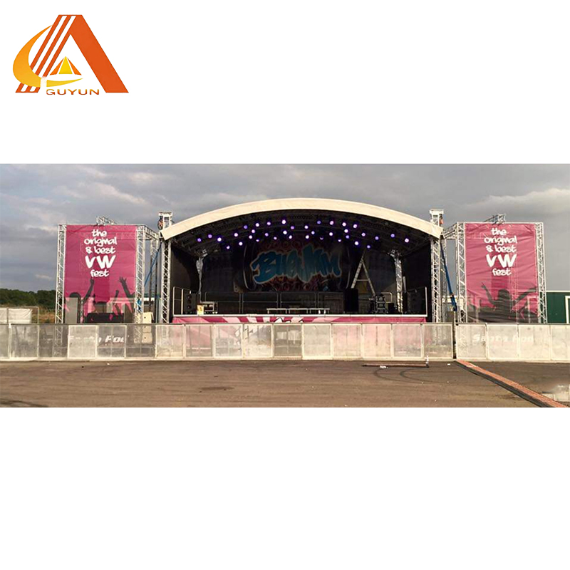 Aluminum Spigot Truss System with Height Adjustable Wooden Stage