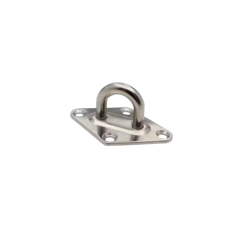 Stainless Steel 304 316 Heavy Duty Wall Mounting Eye Ring Loop Diamond Shaped Plate Pad Metal Ceiling Buckle Hook