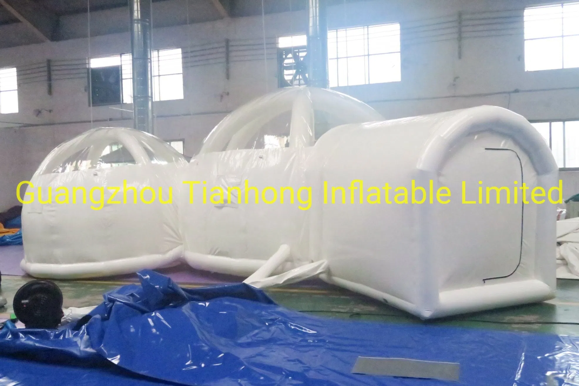 Double Rooms Inflatable Bubble Tunnel Transparent Bubble Tent