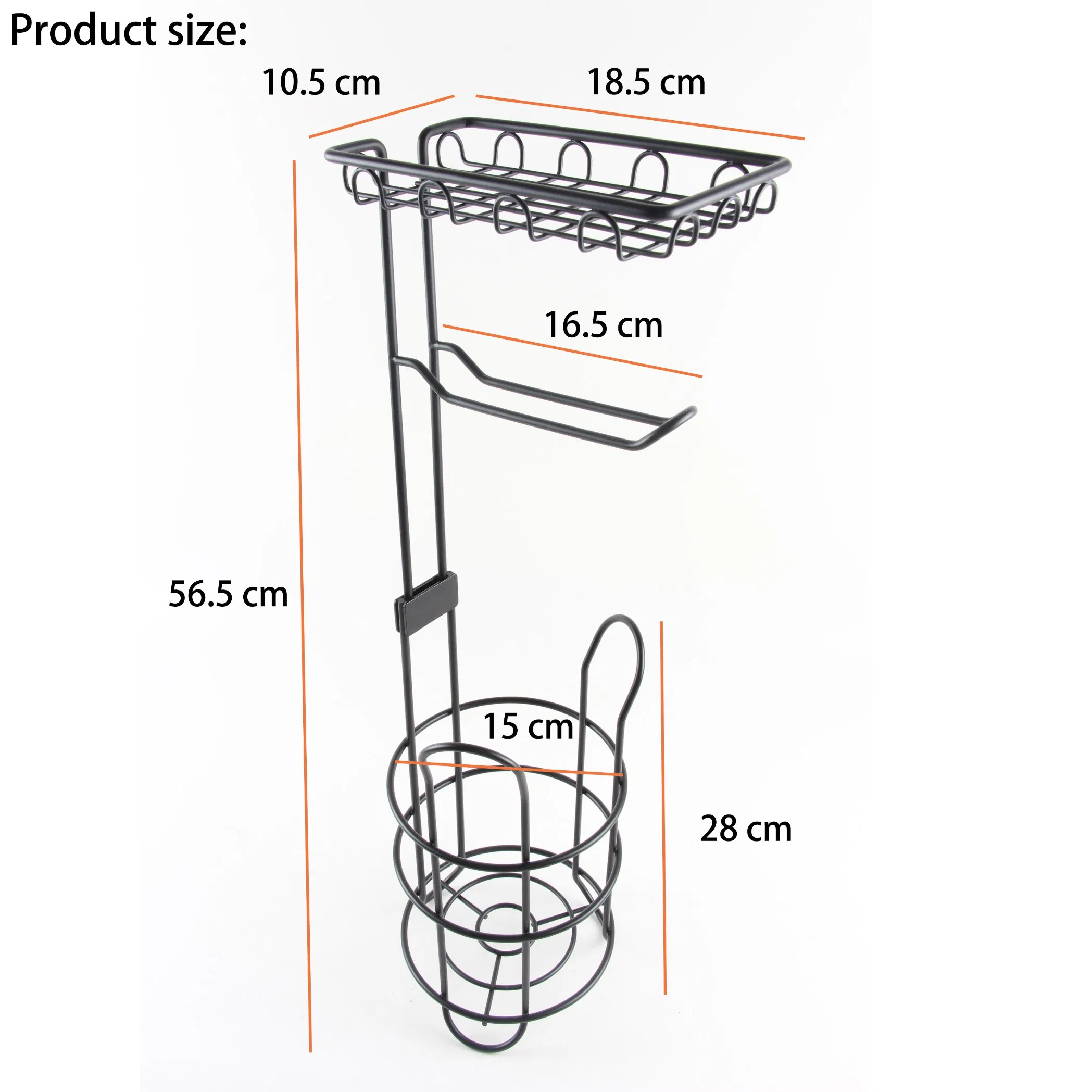 Home Kitchen Metal Iron Wire Toilet Tissue Paper Holder Stand Shelf