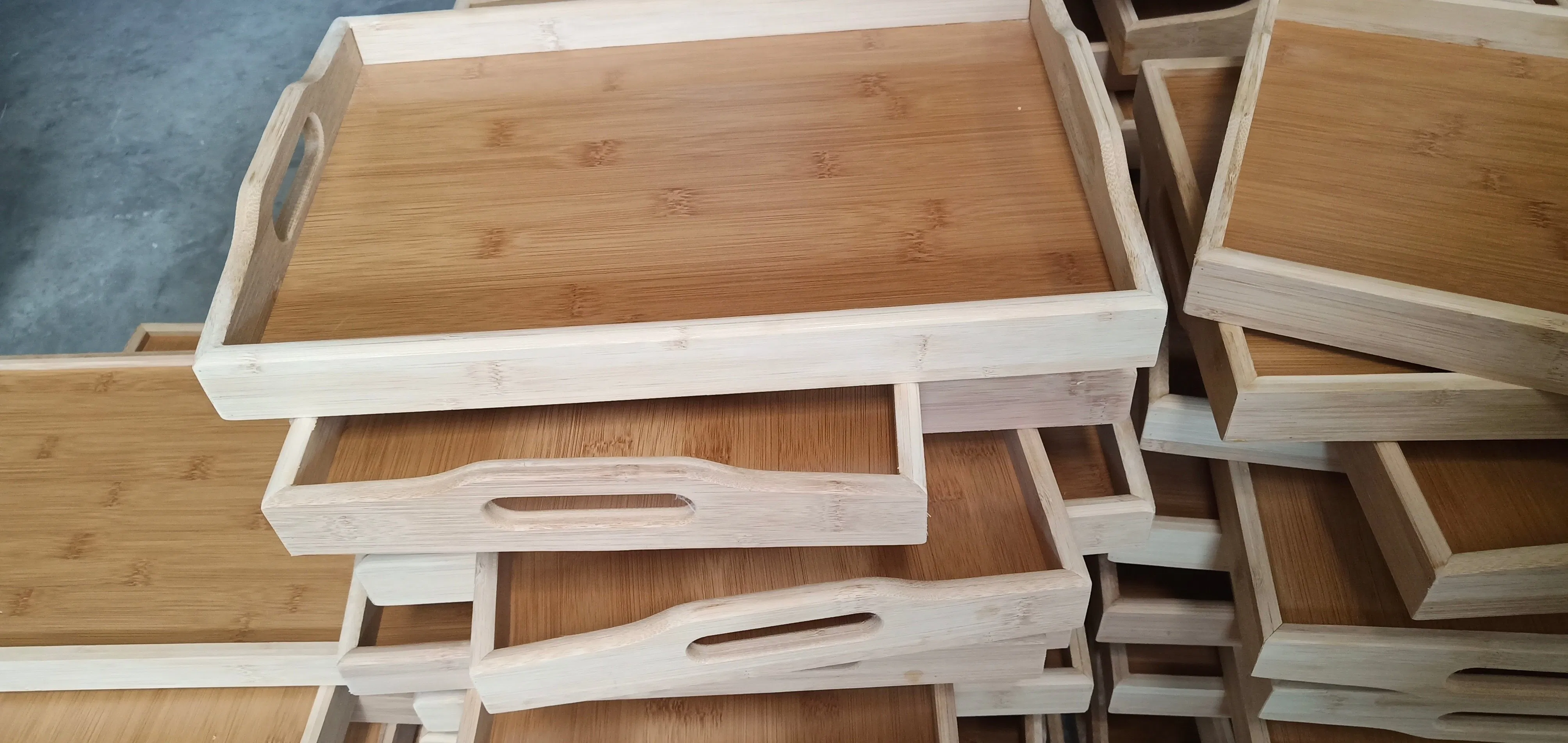 Multifunction Bamboo Food Serving Tray Set Bamboo Storage Tray
