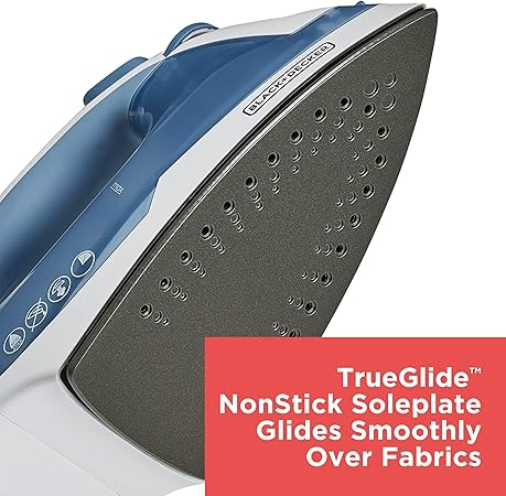 Easy Steam Compact Iron for Clothes, Automatic Shutoff, Nonstick Plate, Light Weight, 1200 Watts