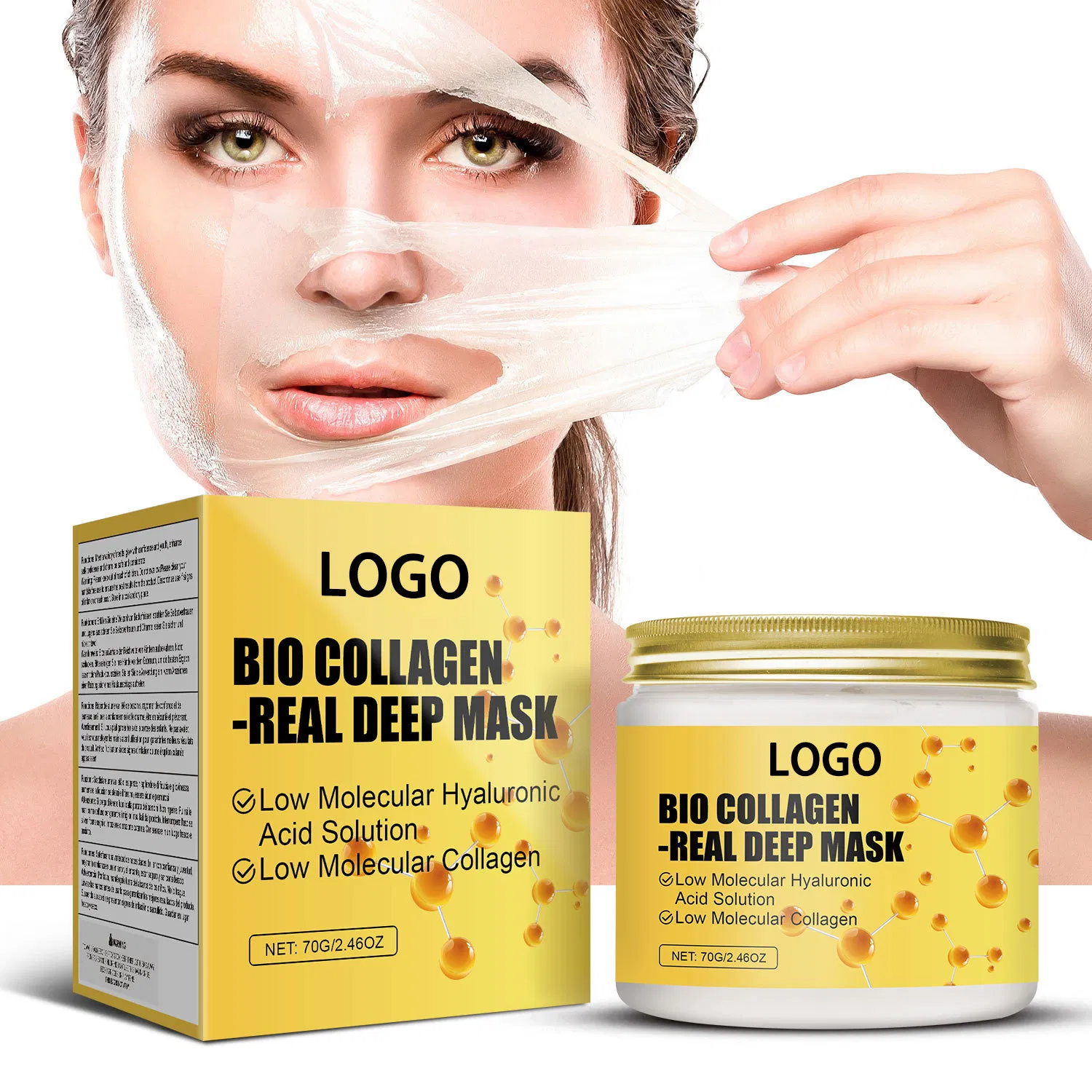 Bio Collagen Real Deep Mask Overnight Glass Skin Wrapping Peel off Mask