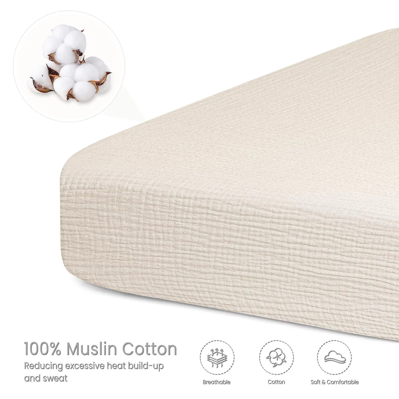 Top Manufacturer Cotton Fitted Bed Sheet for Baby Crib Soft Hypoallergenic Waterproof Crib Sheet Newborn Safe Sleep