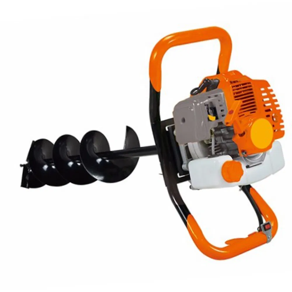 2 Stroke 52cc Gasoline Petrol One Man/Two Man Operate Handheld Handpush Auger Drill Ground Driller with 44-5 Engine with Brake System Quick Stop