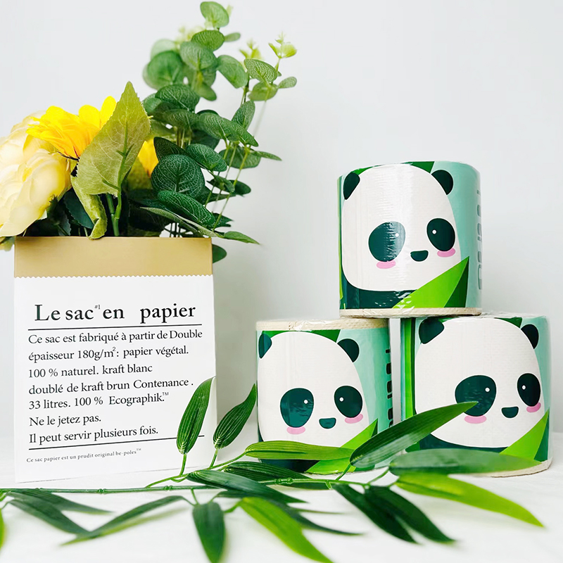 Antibacterial Printed Wholesale Hygienic Bamboo Toilet Jumbo Roll Tissue Paper for Bathroom