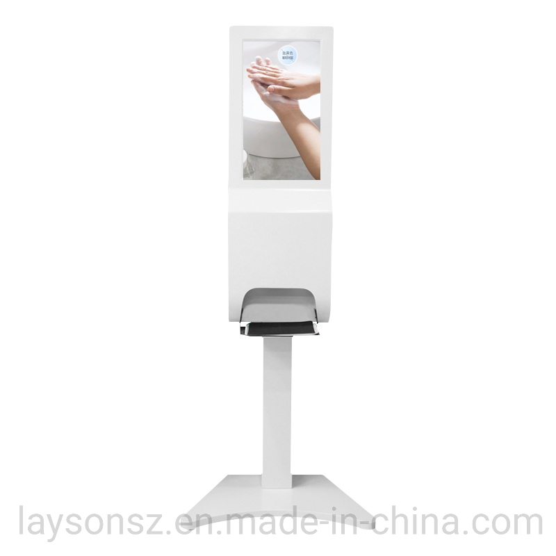 Automatic Hand Sanitizer Dispenser with 21.5 Inch LCD Display Android Stand Billboard, Auto Alcohol Liquid Foam Gel Spray Disinfectant Hand Sanitizing Dispenser