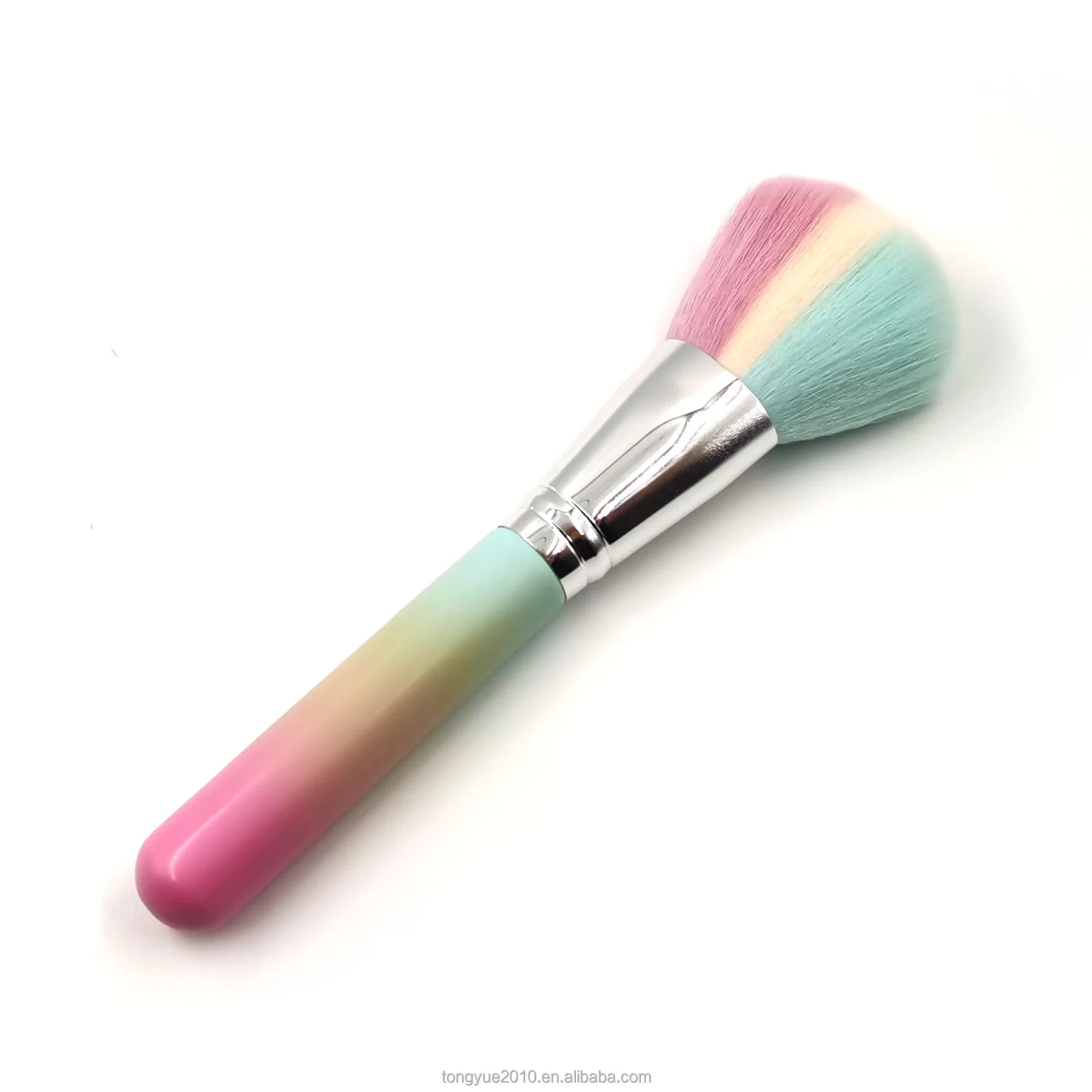 Gradient Color Handle Three Color Hair Makeup Brush Set Powder Eyelash Shadow Brush Beauty Tools with PU Makeup Bag