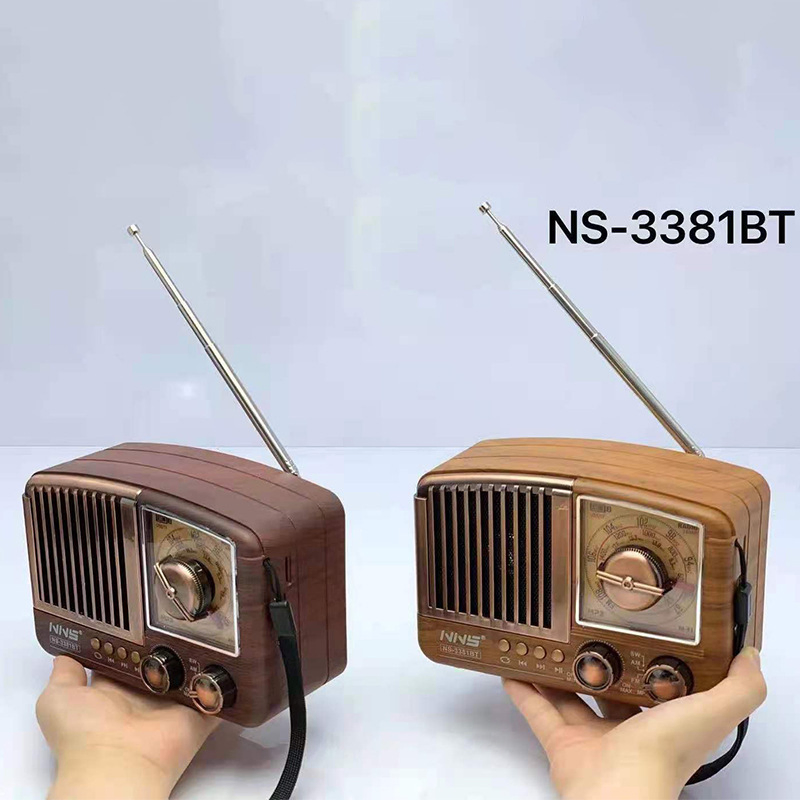 Ретро радио NS-3381BT с Bluetooth, деревянный корпус