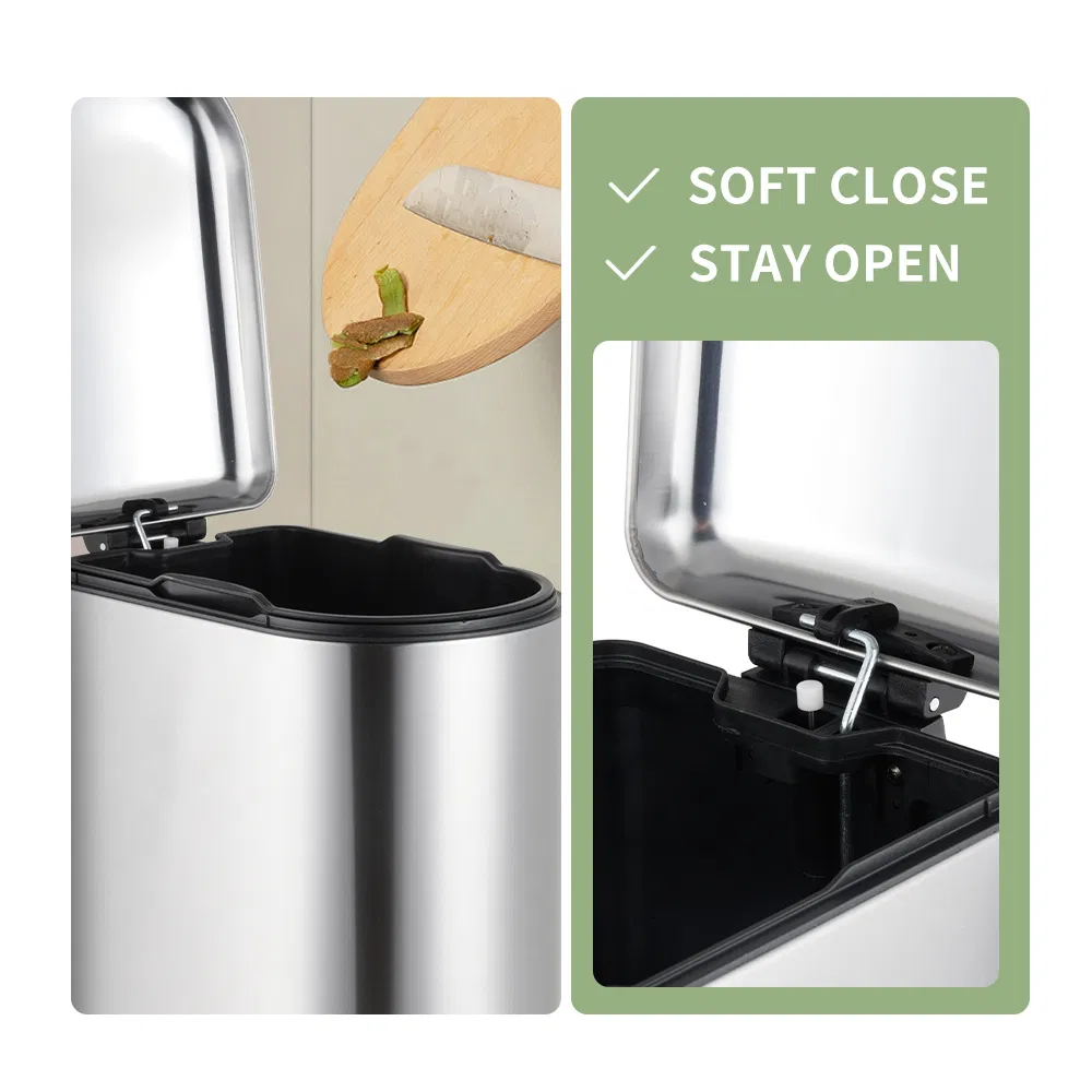 Novelty High Quality Stainless Steel Built in Trash Can Space Saving Dustbin