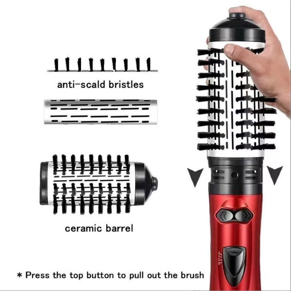 2-in-1 Automatic Hair Curler and Straightener, Multifunction Hot Air Brush with Constant Temperature, Volumizing and Hair-Protecting Design
