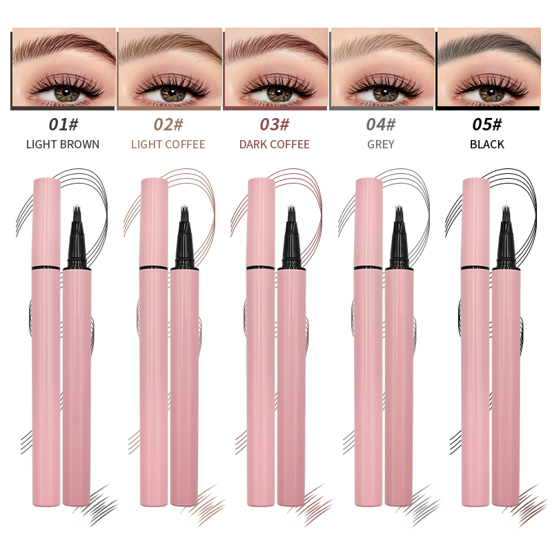 Premium Support Custom Waterproof and Sweat Resistant Longlasting Color Brightening Dark Brown Liquid Eyebrow Pencil
