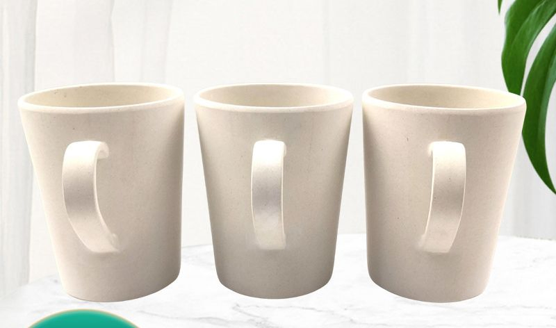 Biodegradable Bamboo Fiber Handle Cup Processing Custom Creative Milk Cup Thick Office Creative Gift Cups