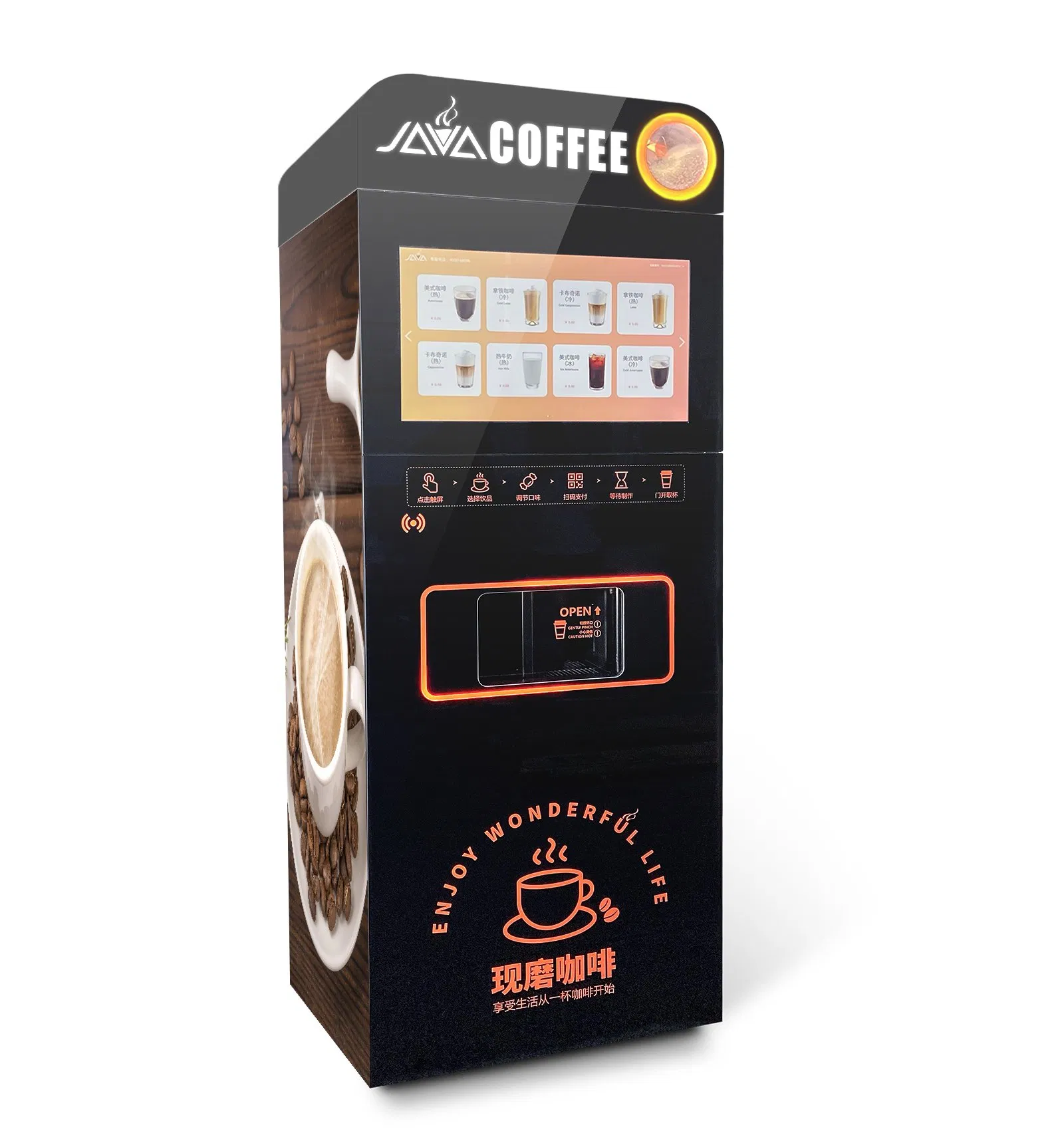 OEM/ODM Fully Automatic Bean to Cup Coffee Vending Machine with Touch Screen
