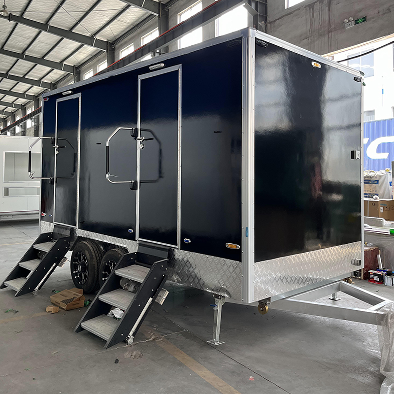 Factory Customized Luxury Outdoor Air Conditioned Mobile Restroom Trailer Wc Portable Outdoor Bathroom Toilet Trailer for Sale