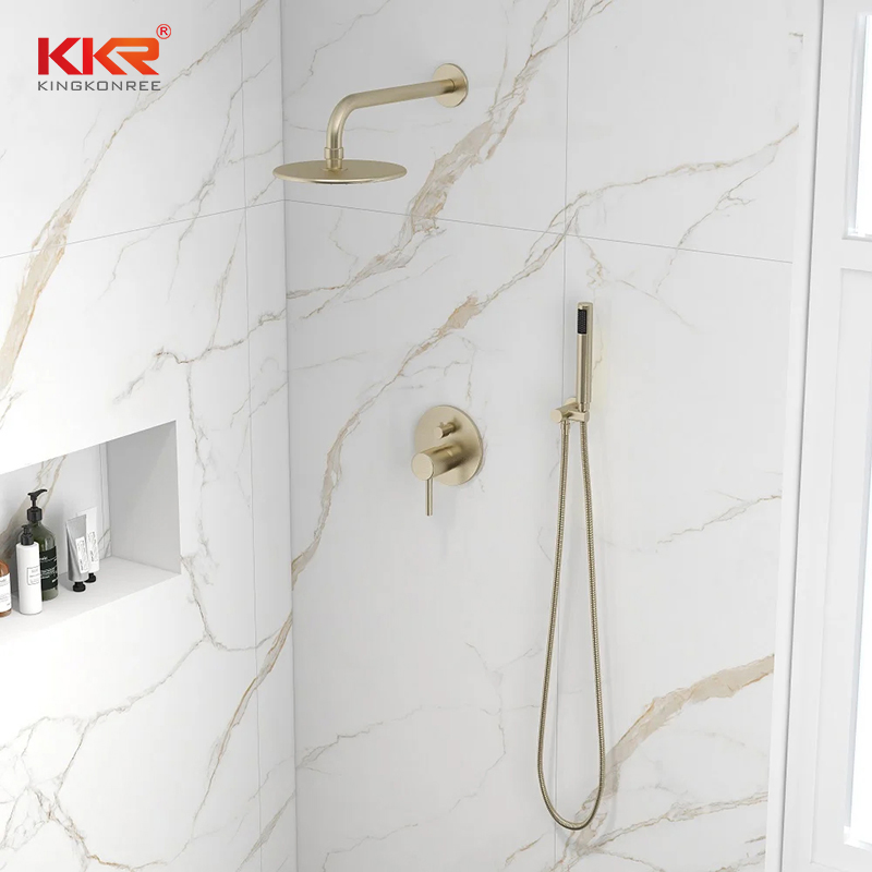 Modern Bathroom Fitting Shower Heads Faucet System Hardware Square Non Shared Function Shower Set