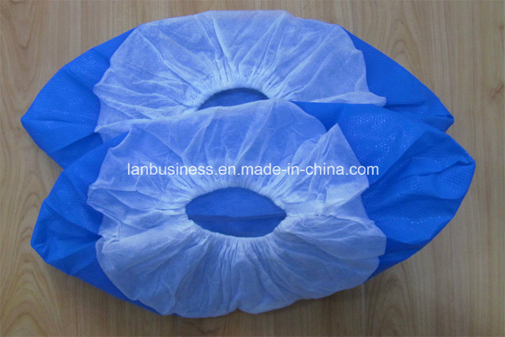 Blue and White CPE Anti Skip Shoe Cover Disposable Shoecover