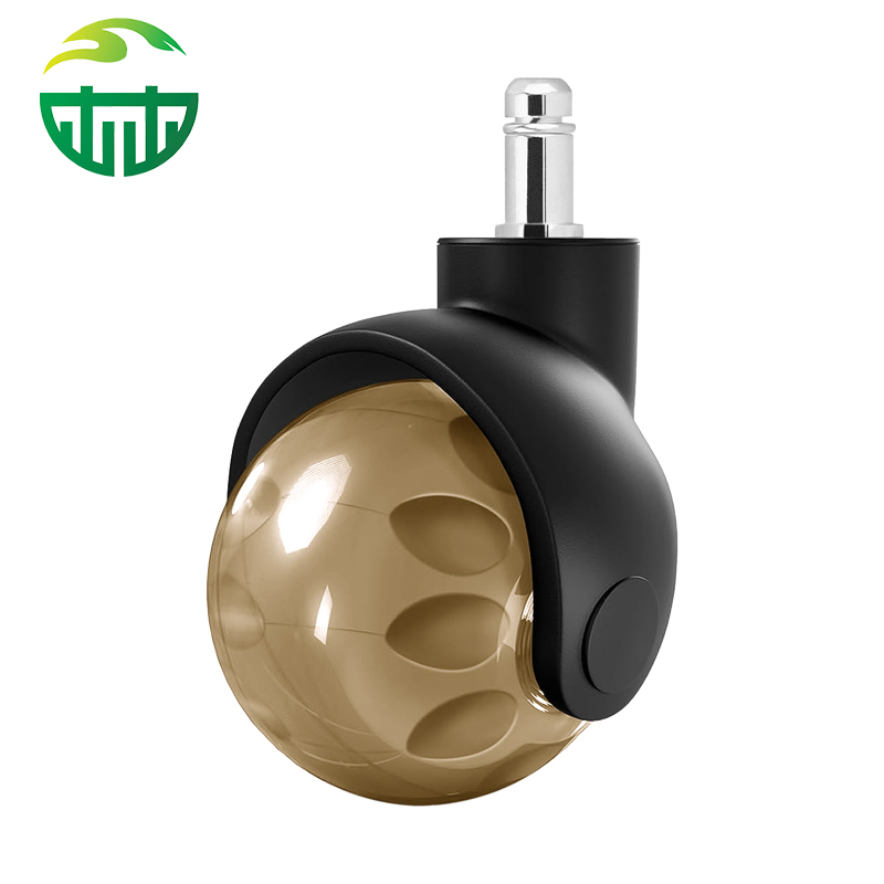 Hot Sell 2 Inch 50 mm Replaceable PU Yellow Color Ball Furniture Office Chair Caster Wheel for Gaming Chair Roller