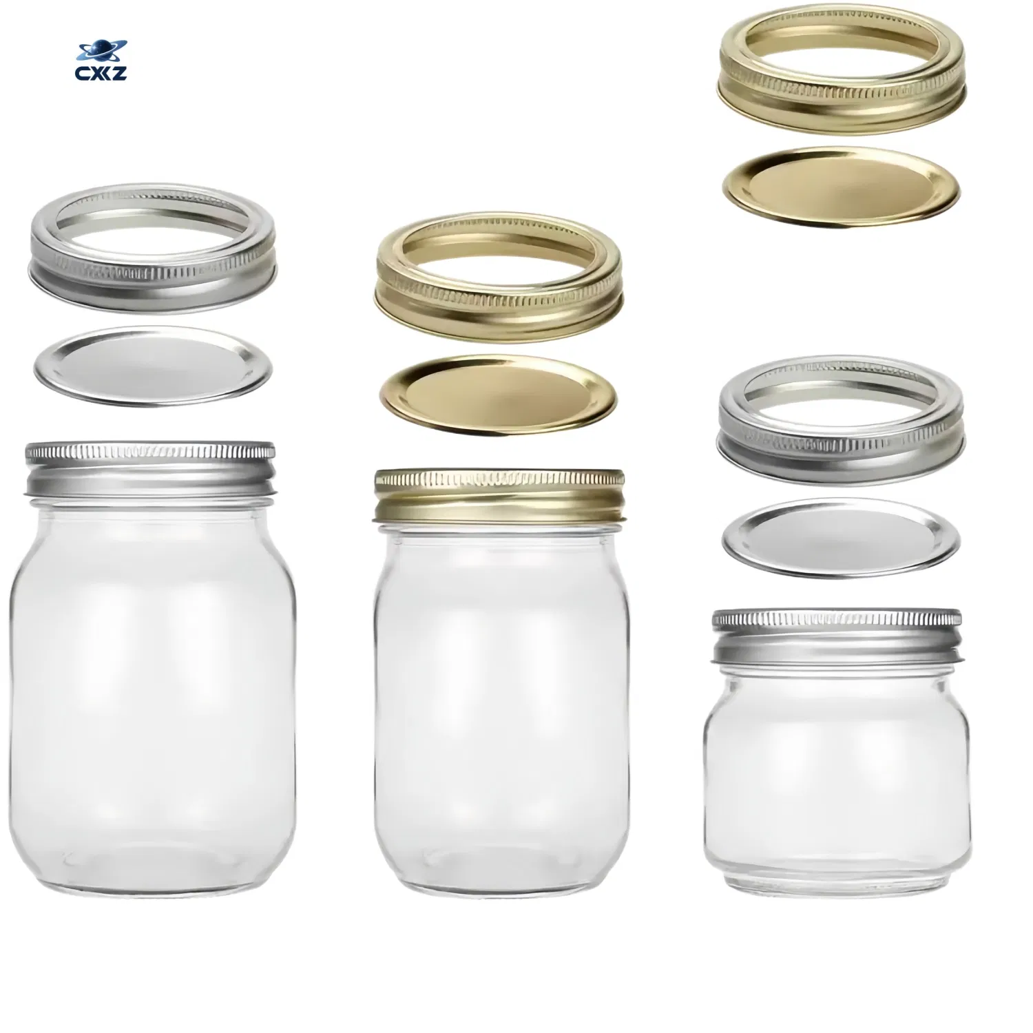 Custom Wholesale 250ml 500ml 750ml 1000ml Food Grade Safe Plum Wine Bottles Empty Glass Wide Mouth Pickle Mason Jar with Lids