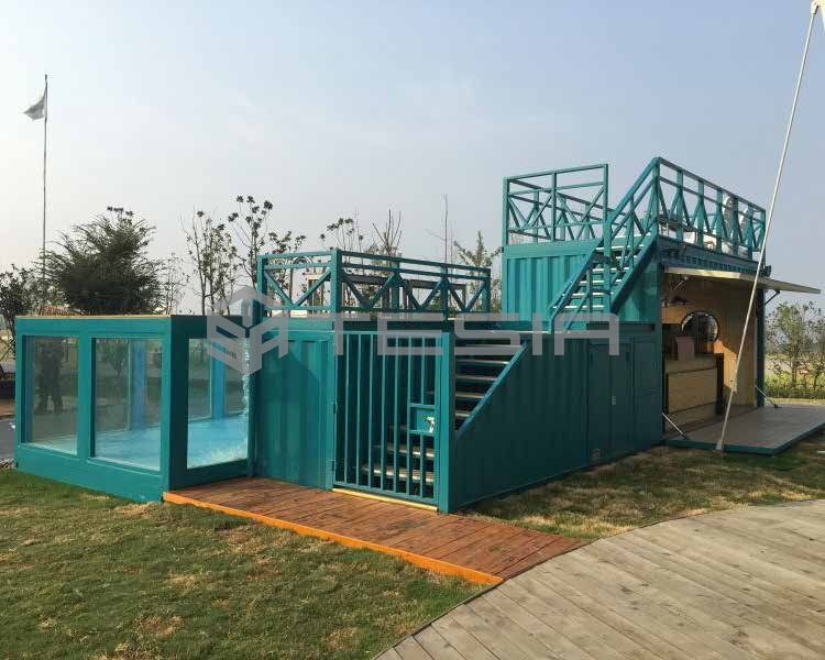 Tesia Industry Prefab Container House Luminous Swimming Pool