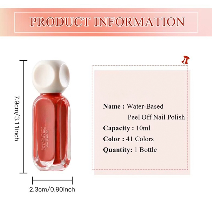 10ml Light Scent Nail Polish Quick Dry No Bake Water Based Peelable Cross Border Best Seller