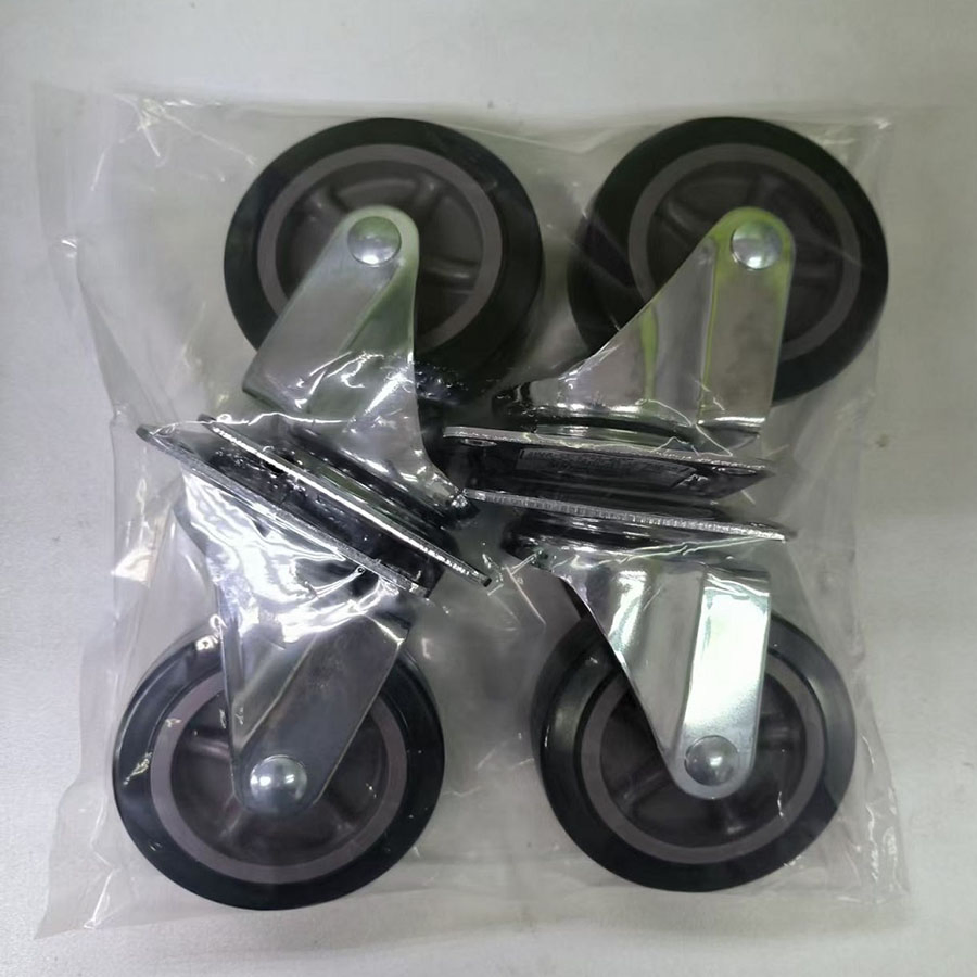 1.5" 2" 2.5" 3" Black PU Stem Casters and Wheels for Retail Shopping Trolleys