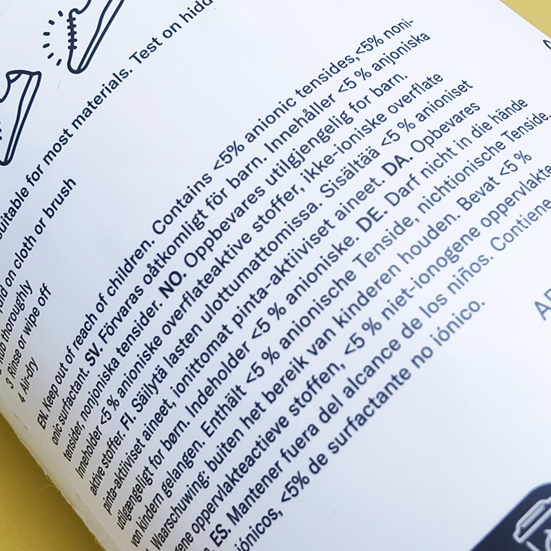 Packaging Label Sticker for Shoe Cleaning with High Quality Digital Printing