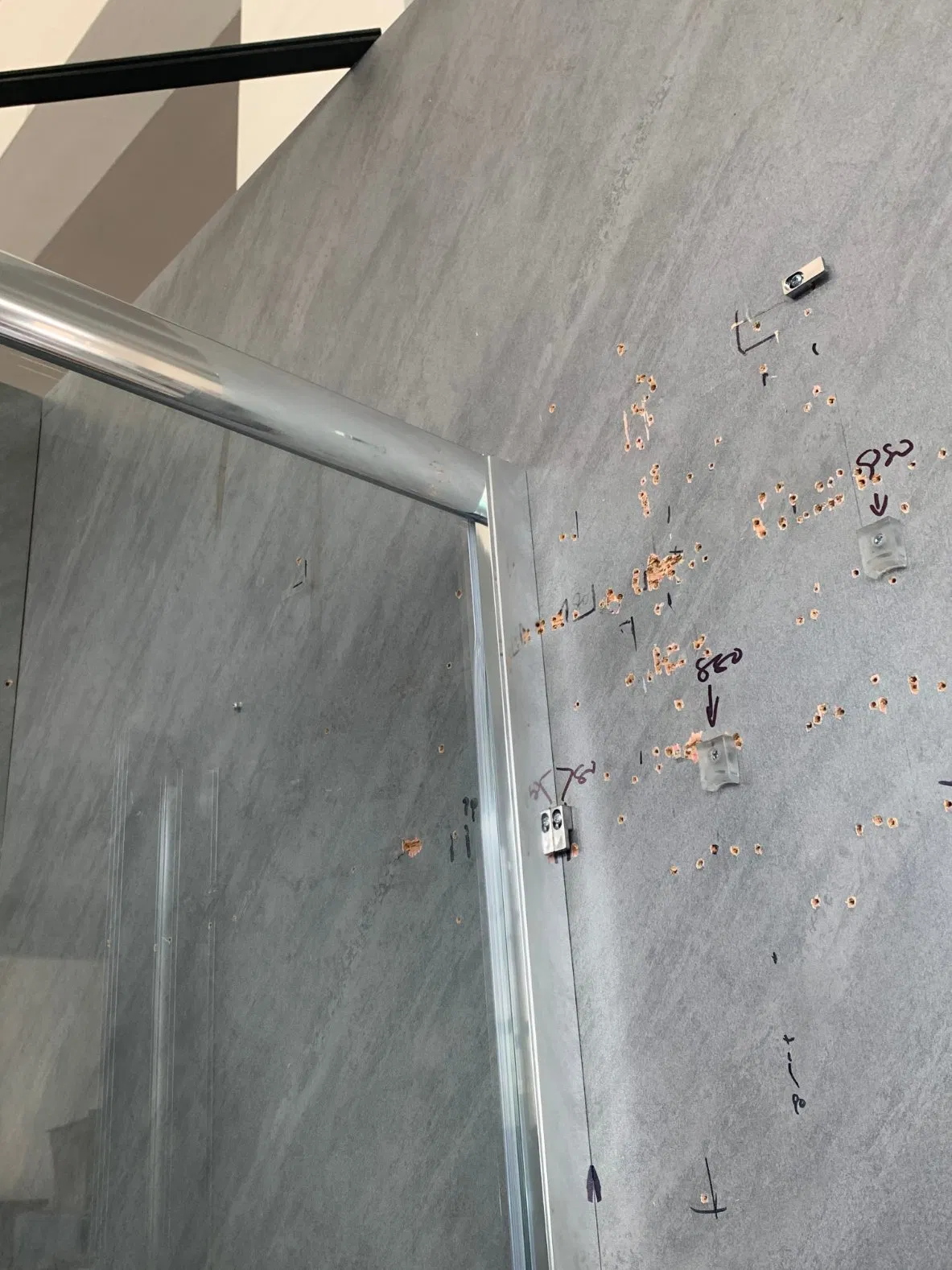 Bathroom Walk in Sliding Shower Cubicle Aluminum Frame Glass Shower Enclosure