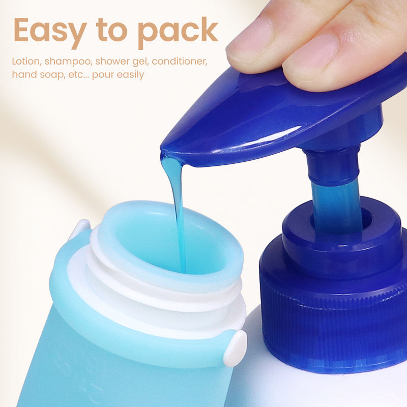 Reusable 2oz Leakproof Food Grade Silicone Travel Size Bottle 60ml for Toiletries