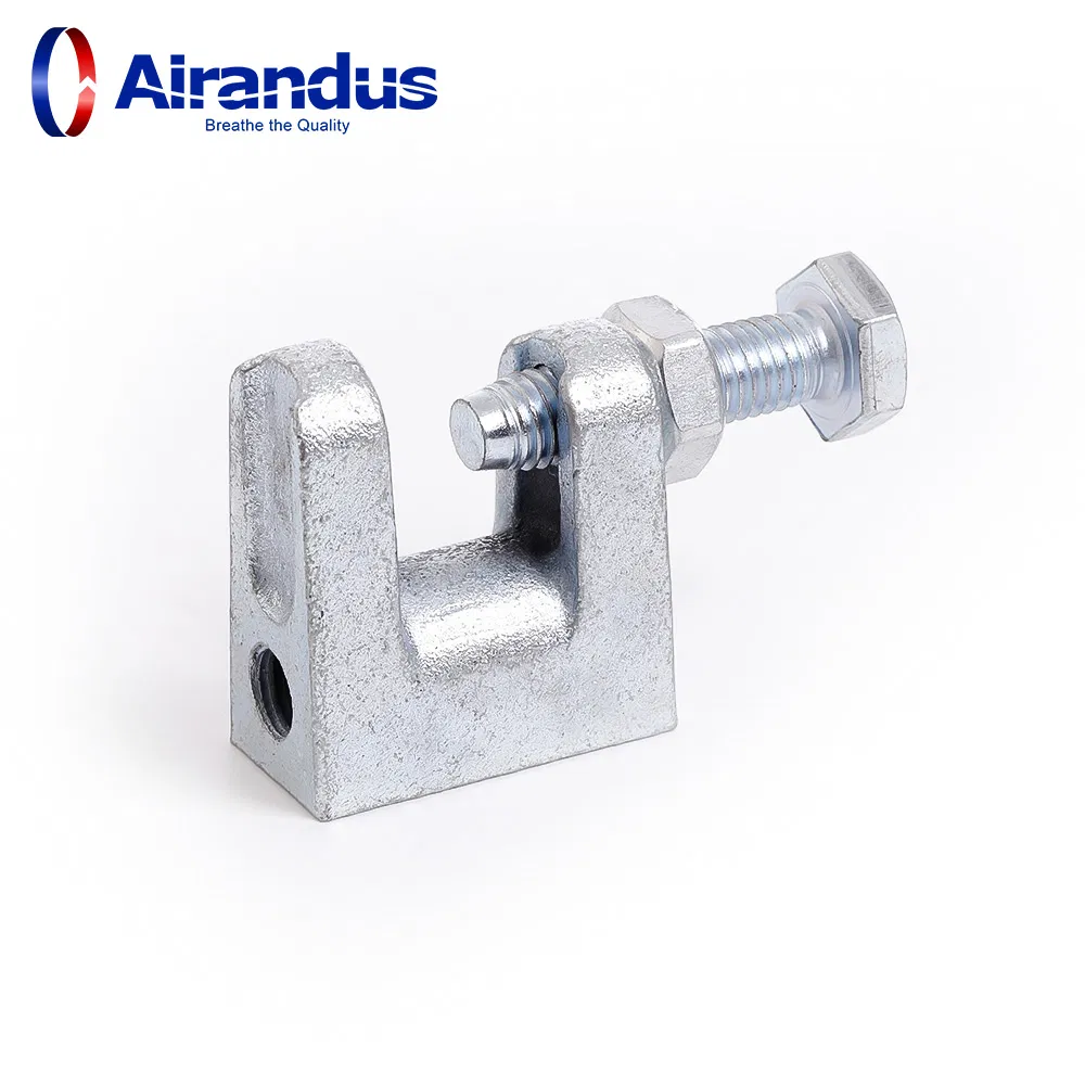 Galvanized Beam Clamp for Air Duct Flange with Tapped Hole Threaded Rod 10mm