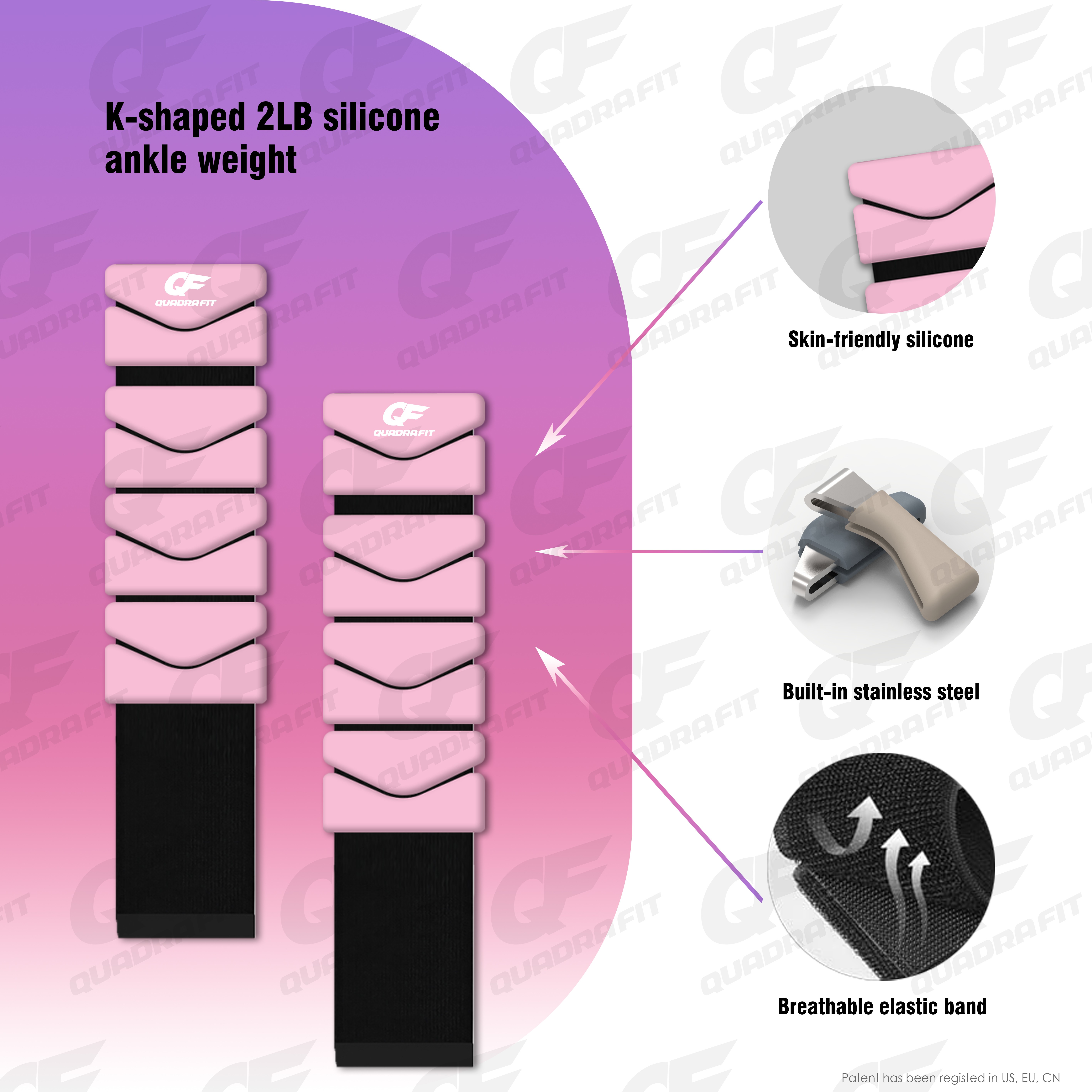Браслеты для йоги силиконовые регулируемые 2 шт