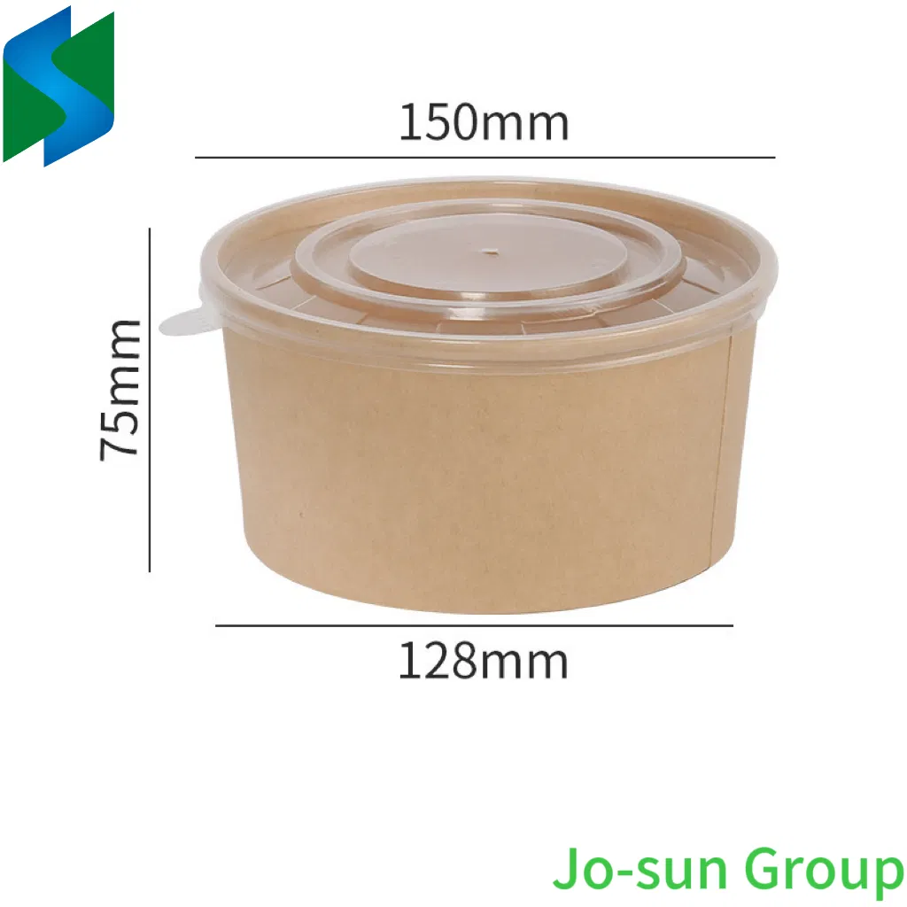 Jo-Sun Custom Logo Disposable Kraft Paper Bowl for Fast Food Salad Bowl