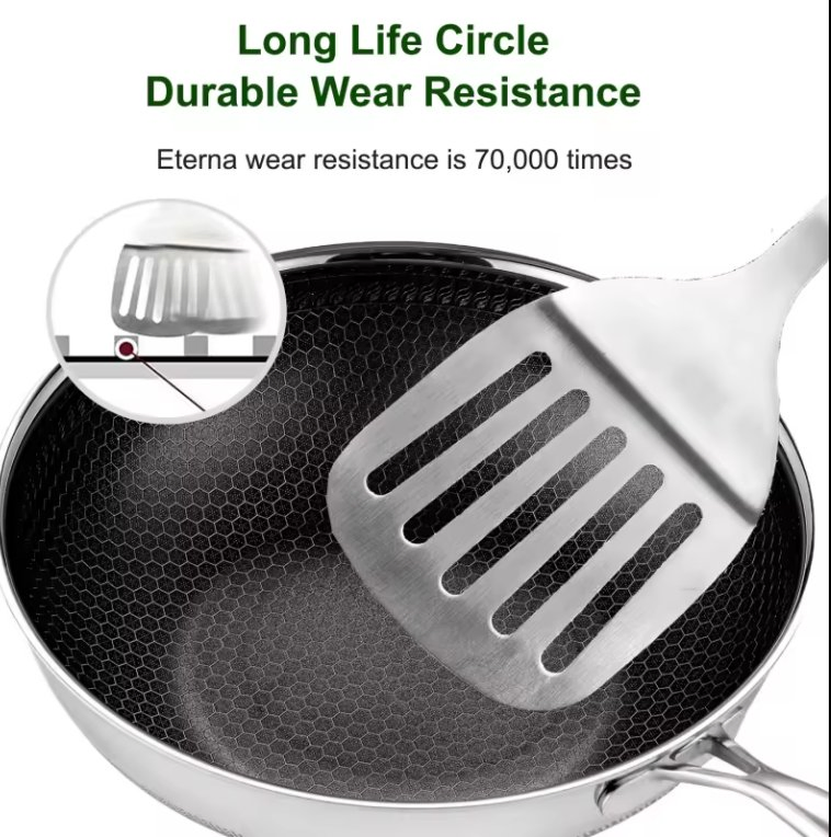 13 PC Hex Clad Hybrid Cookware Set W/ Lids Stainless Steel Wok Kitchenware 3-Ply Stainless Steel Honeycomb Non Stick Wok Pans