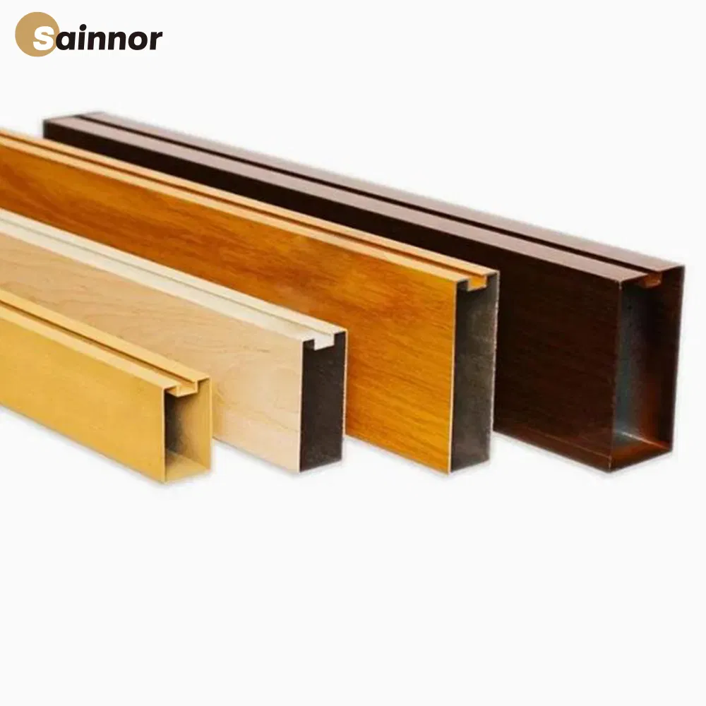 High-Quality Aluminum Extrusion Profile for Windows and Doors with Wood-Grain Transfer Finish