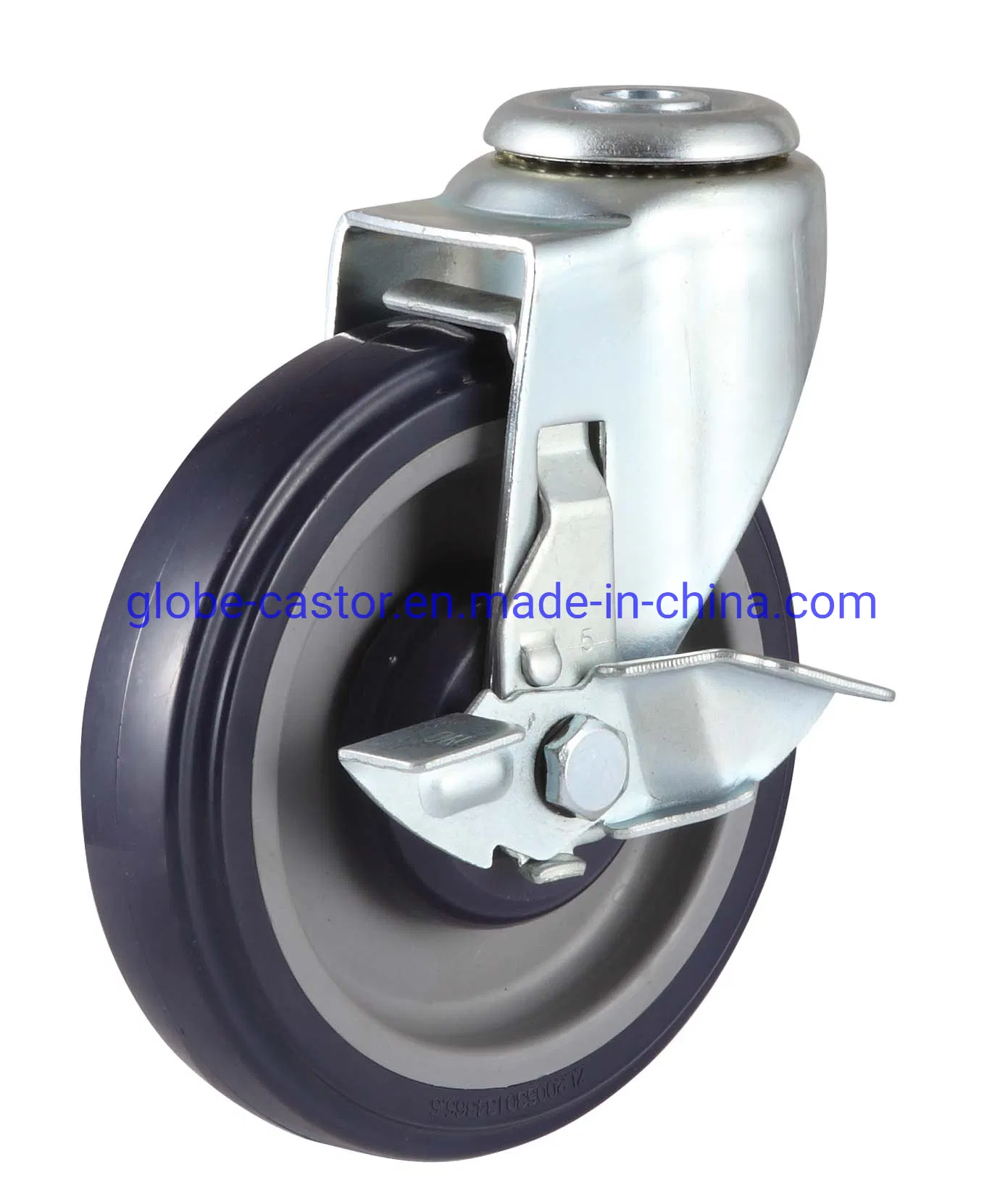 3-5 Inch Medium Light Duty PU/TPR Supermarket Caster /Stem/ Bole Hole Types Trolley Wheel